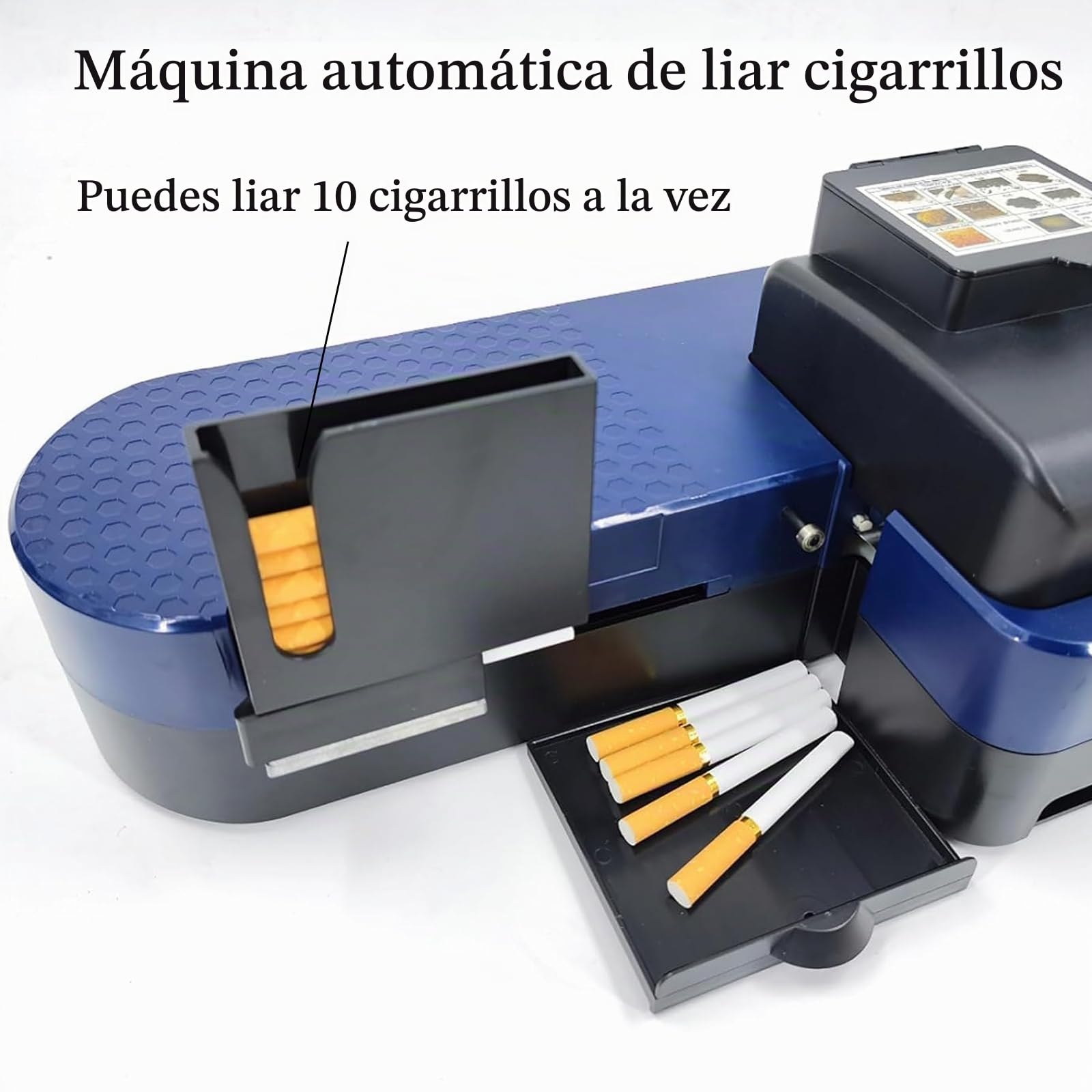 Maquina Electrica para Liar Tabaco Entubadora de Cigarros Portatil,MáQuina AutomáTica para Liar Cigarrillos,Entubadora AutomáTica de Cigarrillos,10 Cigarrillos/Vez,TuberíA de 8 mm,para Fumadores