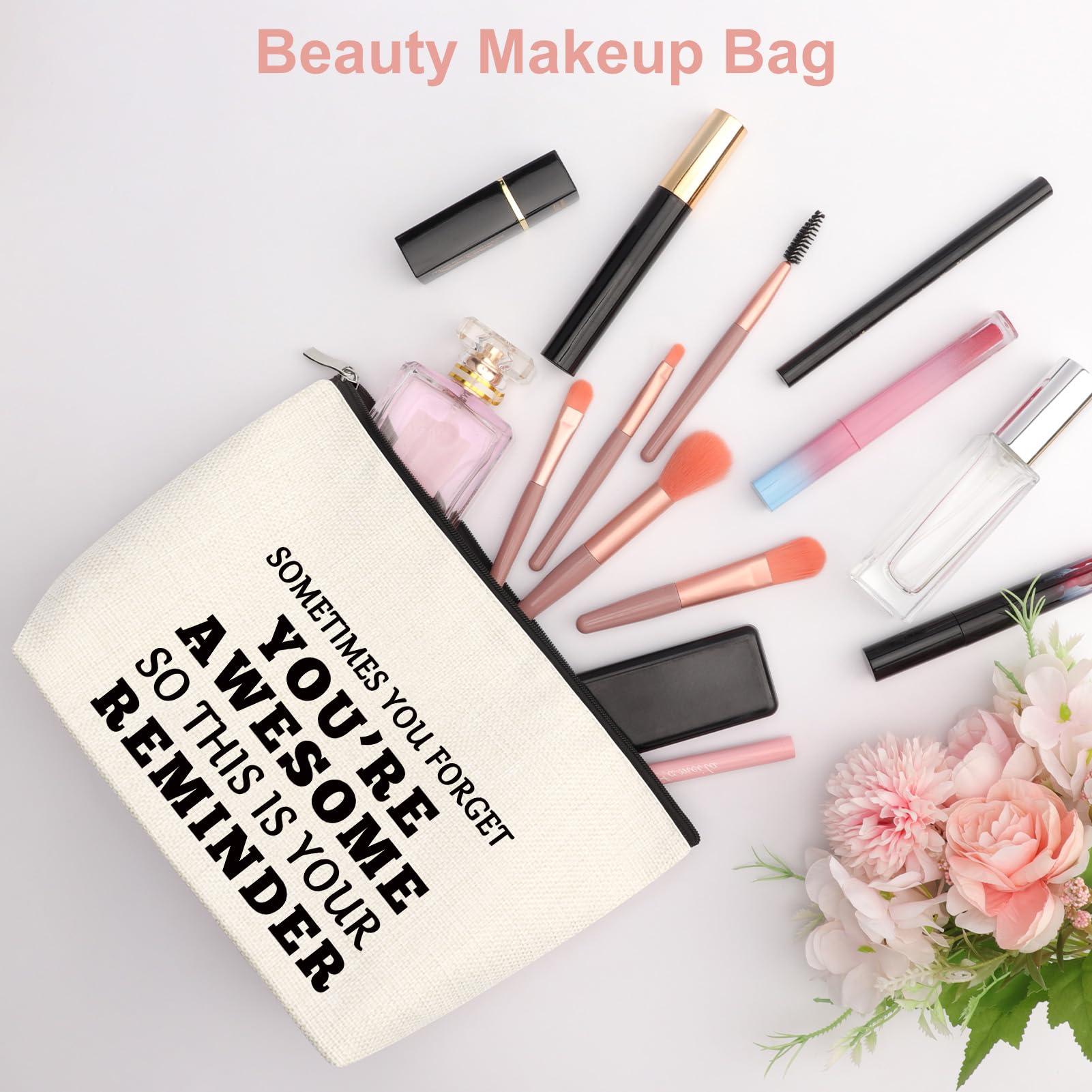Appreciation Gifts for Women Coworkers Motivational Makeup Bag Gifts for Employees Boss Thank You Gifts for Teachers Friends Wife Daughter Sister Cheer Up Gifts for Women Cosmetic Bag - Image 4