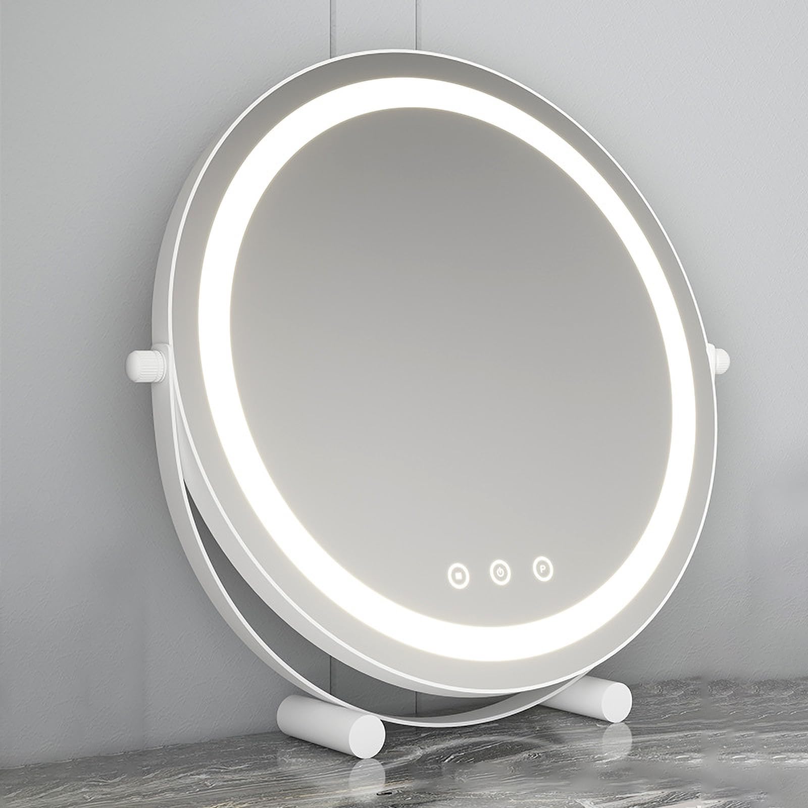 Espejo de tocador iluminado con 3 luces LED regulables para conseguir un maquillaje sin sombras