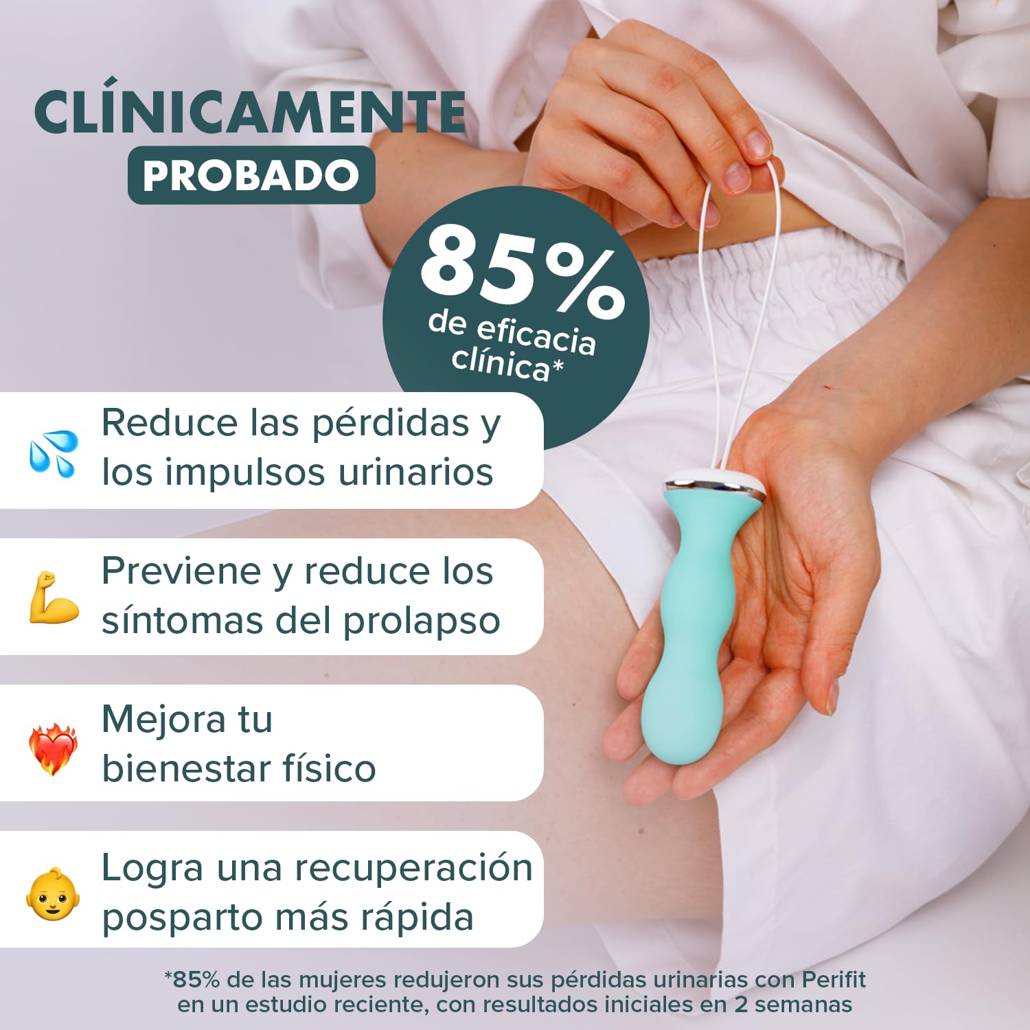 Perifit Care Estimulador y Ejercitador de Suelo Pélvico con App – Sonda Kegel con Biofeedback Médico para Incontinencia Urinaria & Recuperación Postparto – Dispositivo Médico CE