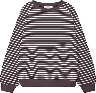 Name It Girl's Nkfvarie Ls Boxy Sweat Bru N Sweatshirt