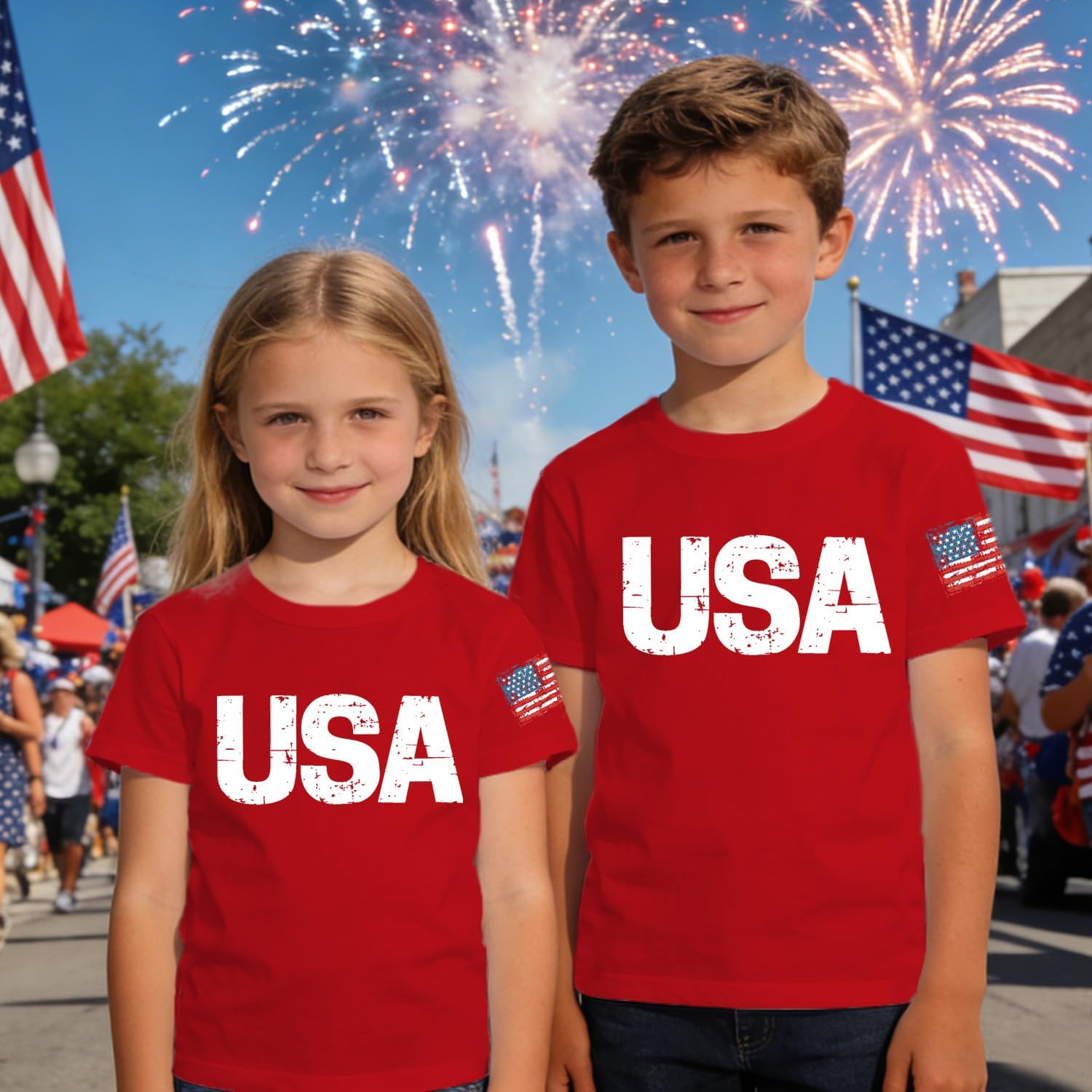 USA Shirt for Women American Flag T-Shirt 4th of July Patriotic Tee EST. 1776 Print Tops