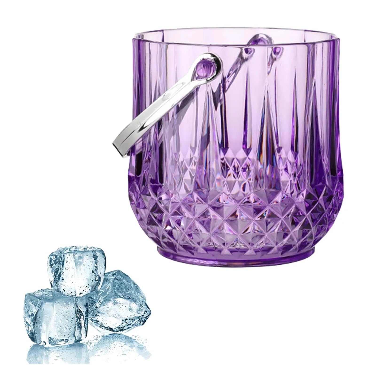 Genérico Cubo De Hielo Y Pinzas con Mango for Fiestas En Restaurantes Champán(Clear Crystal)