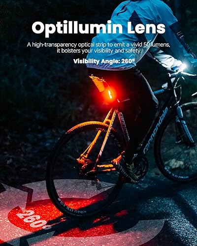 Miniatura 4 de Magicshine SEEMEE 50 V2.0 - Luz trasera para bicicleta con USB C recargable, 50 lúmenes IPX6, impermeable, luces traseras de bicicleta para