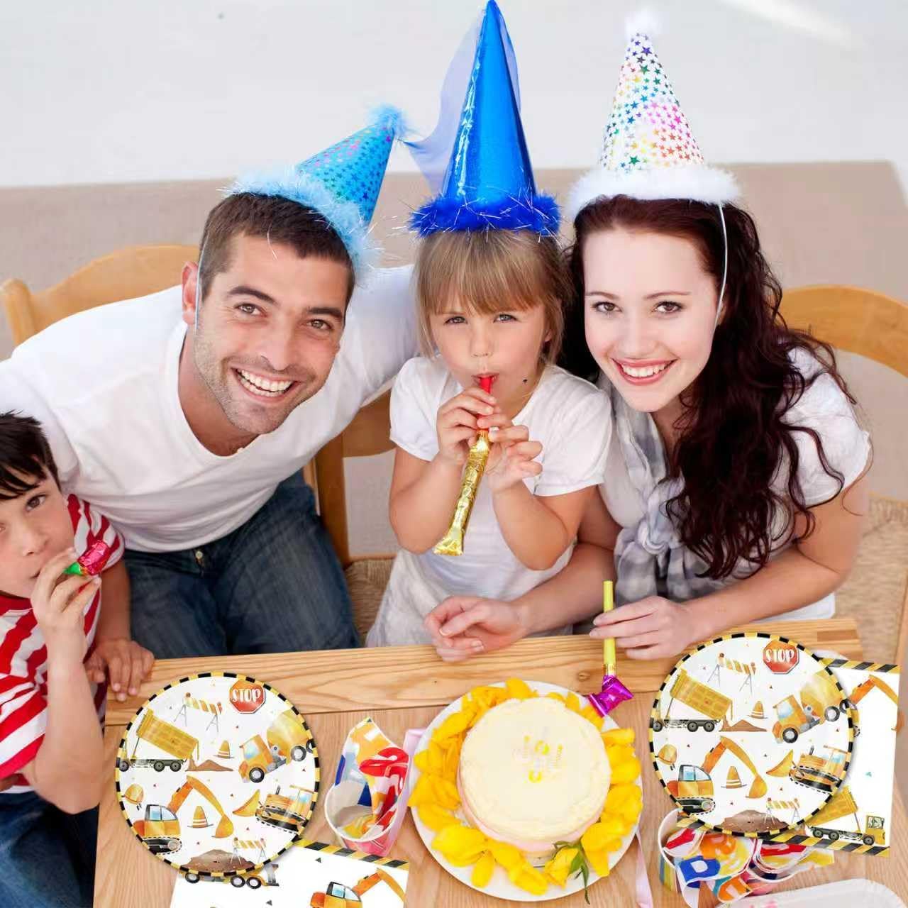 Construction Party Decorations,40Pcs Construction Birthday Party Supplies Including Disposable Construction Plates and Napkins Perfect for Boys Birthday Party Decor Baby Shower Serves 20 Guests image 5