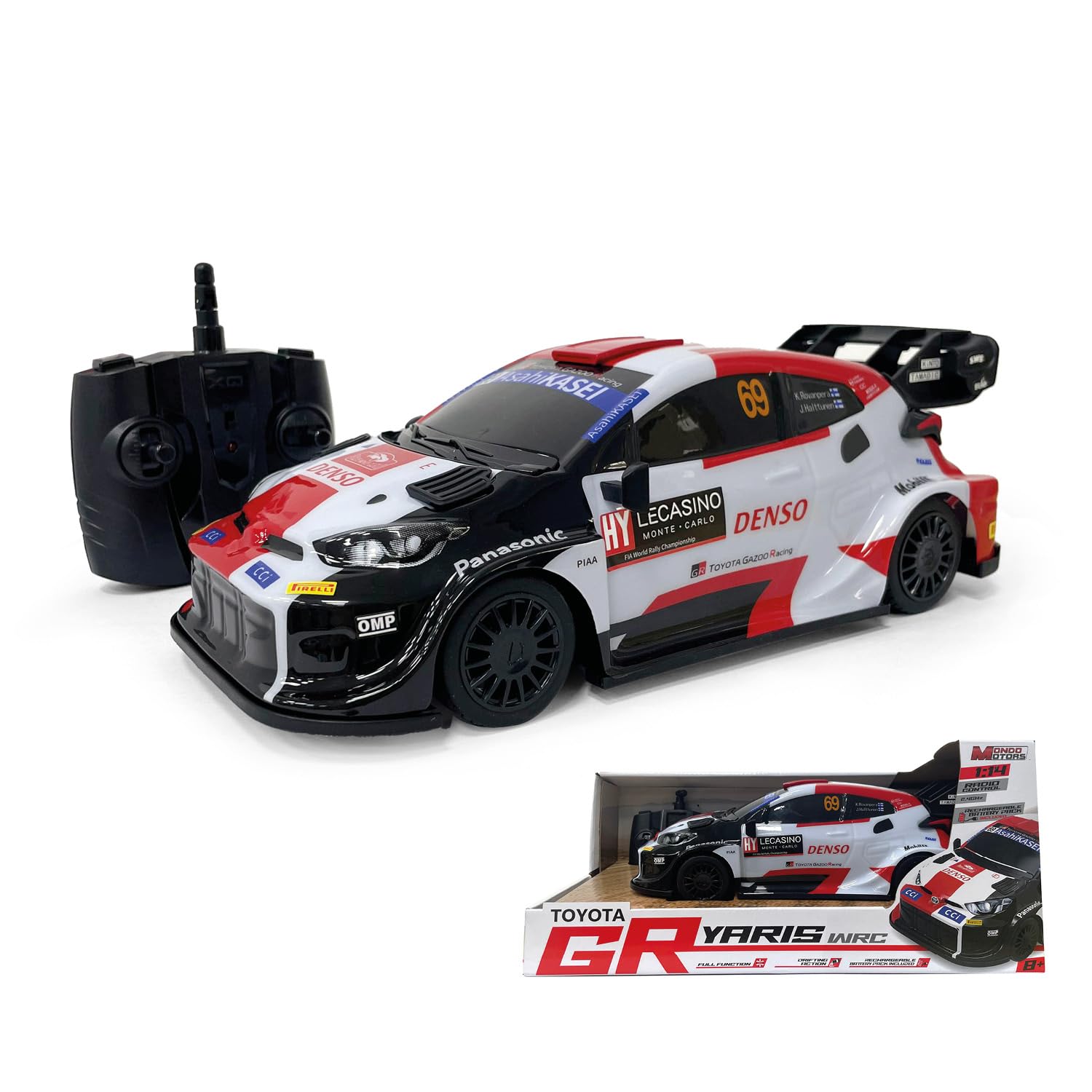 Mondo Motors Toyota GR Yaris WRC, Modelo a Escala 1:14, baterías Recargables Incluidas, Coche de Juguete 63860