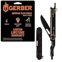 Gerber Gear Armbar Slim Drive Pocket Knife EDC Multitool with Screwdriver, Bottle Opener, Burnt Bronze