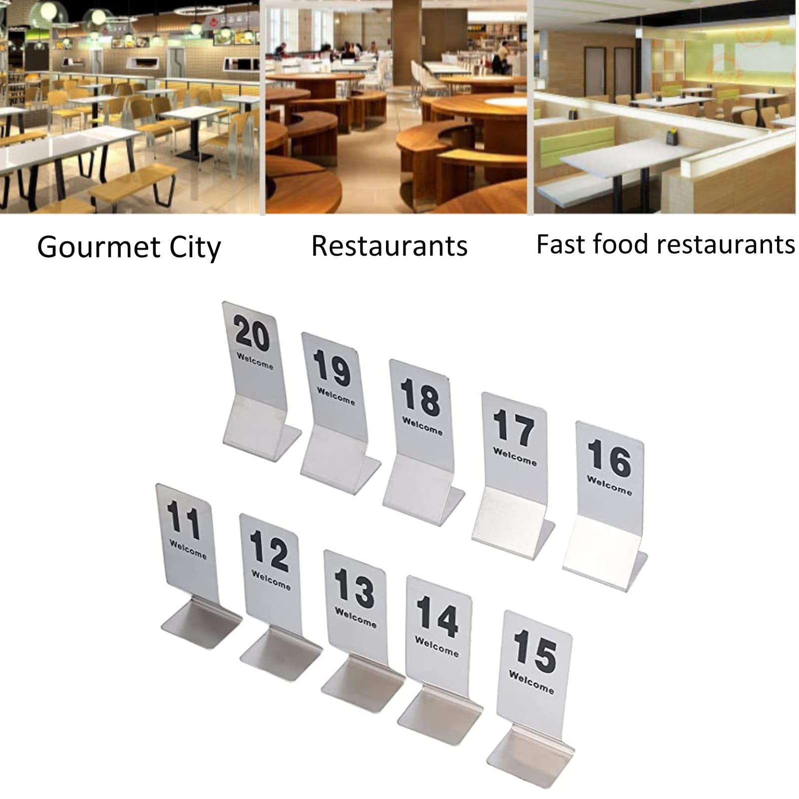 Tarjeta de Asiento de señal Digital Número 1-25/50, Ciclo de números de Mesa Utilizado, Carteles de Mesa de Acero Inoxidable, para Eventos de Fiesta en Interiores o Exteriores util