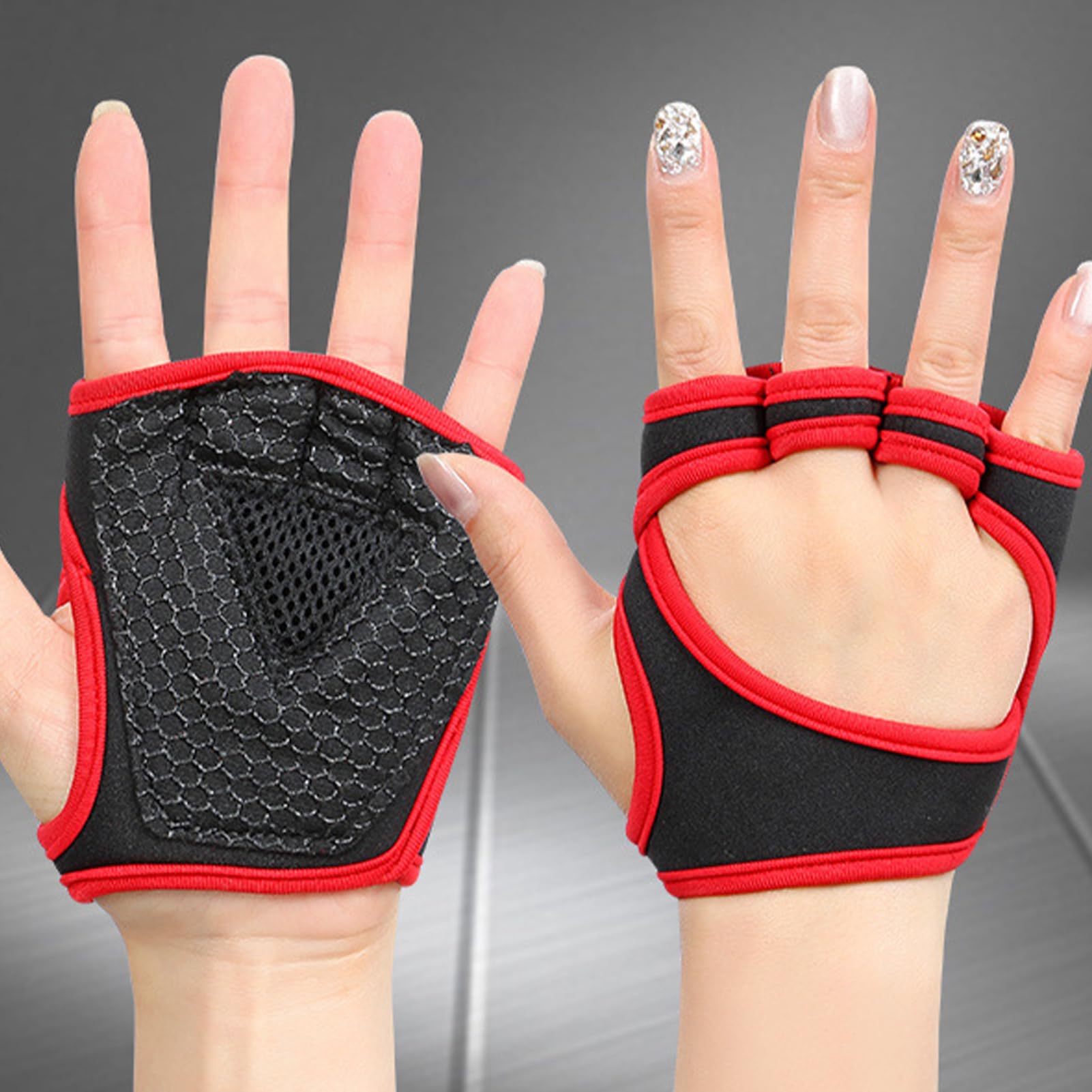 Damskie rękawiczki do ćwiczeń damskie rękawice na siłownię | Mittens Oddychające Half Finger Weight Training Accessories Training Equipment Anti-skid Yoga Protection