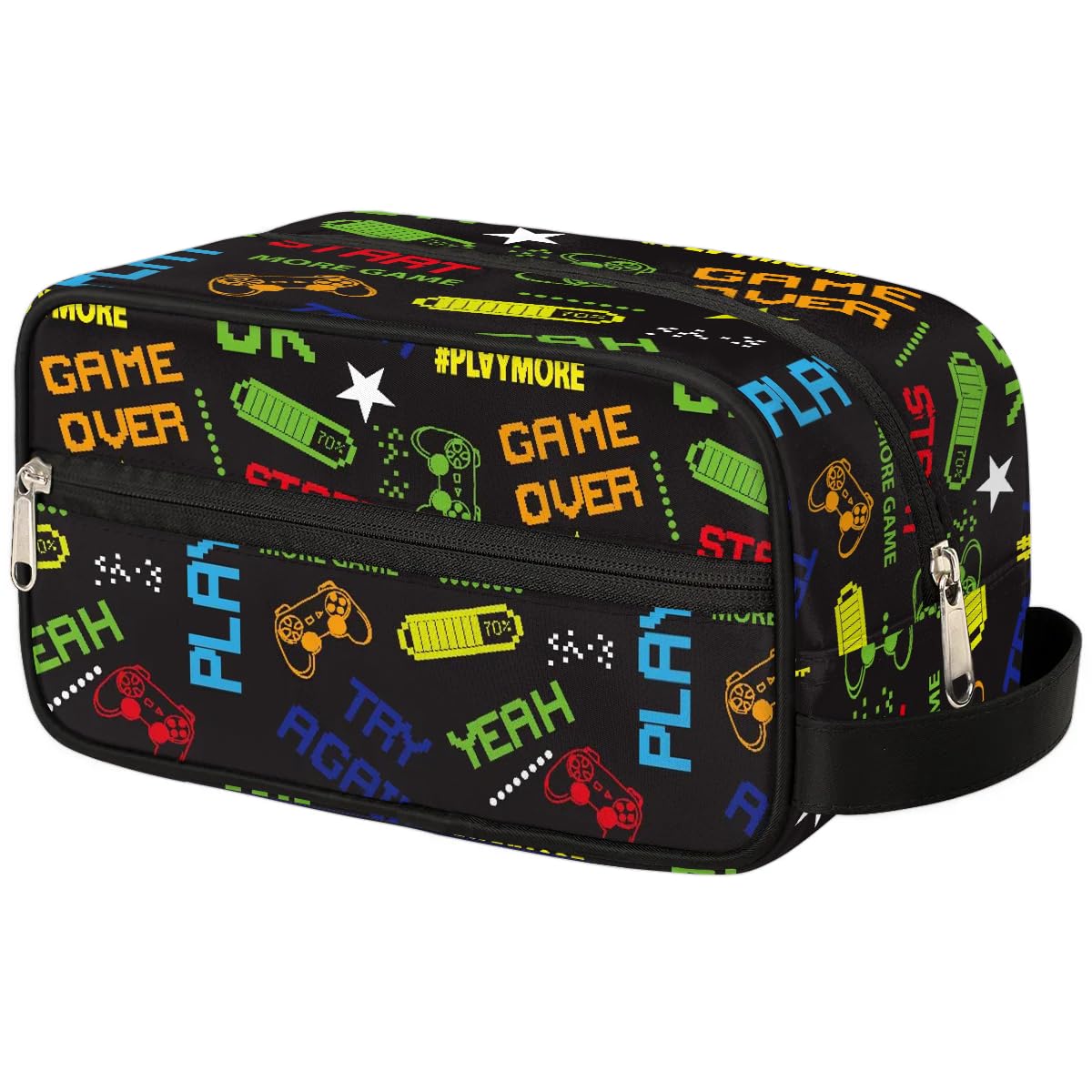 Neceser de viaje para niños y niños, kit impermeable para colgar para hombres, bolsa de afeitado con gran capacidad para viajes, deportes, ducha, Gamepad Gamer, Gamepad Gamer