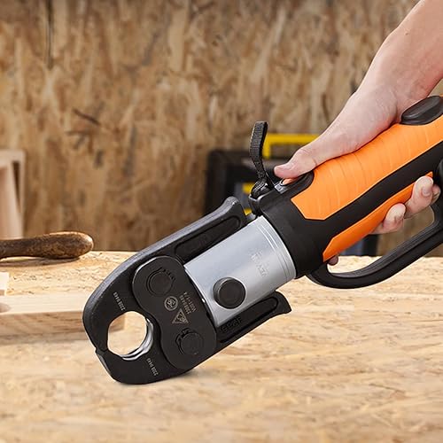 Miniatura 8 de VEVOR Herramienta de prensa profesional, herramienta de prensado de tubos eléctricos de 18 V para acero inoxidable de 12 a 2 pulgadas, cobre, tubos