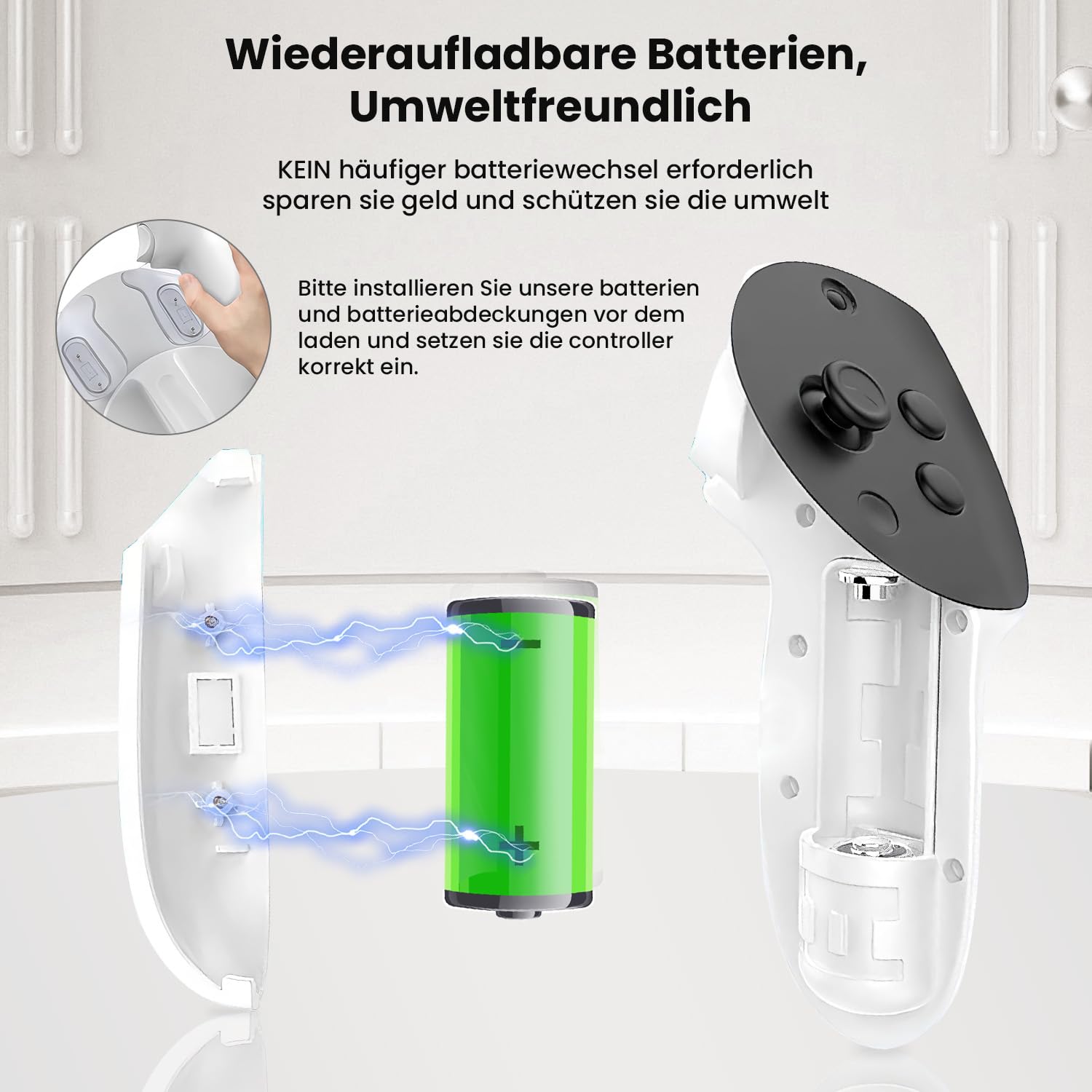GEEKERA Ladestation Kompatibel mit Meta Quest 3, Magnetisch Ladegerät für Headset & Controller, Schnellladestation mit 18W Adapter