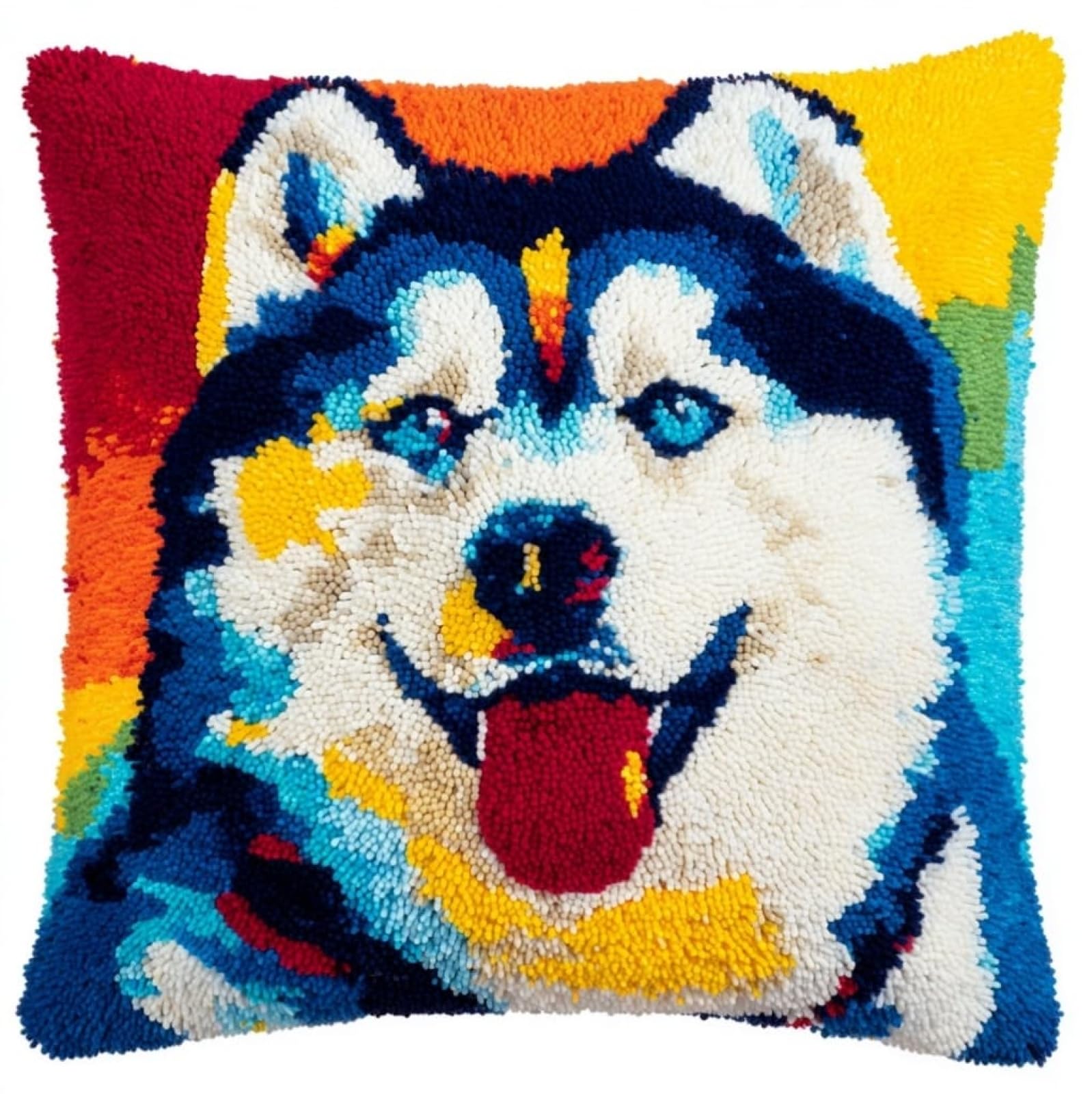 AxiangziK Latch Hook Cushion Kits for Beginners,Husky Animal Dog