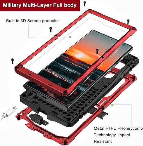 Miniatura 2 de NINKI Funda para cámara compatible con Samsung Galaxy S23 Ultra con protector de pantalla de metal, a prueba de golpes, a prueba de polvo, funda