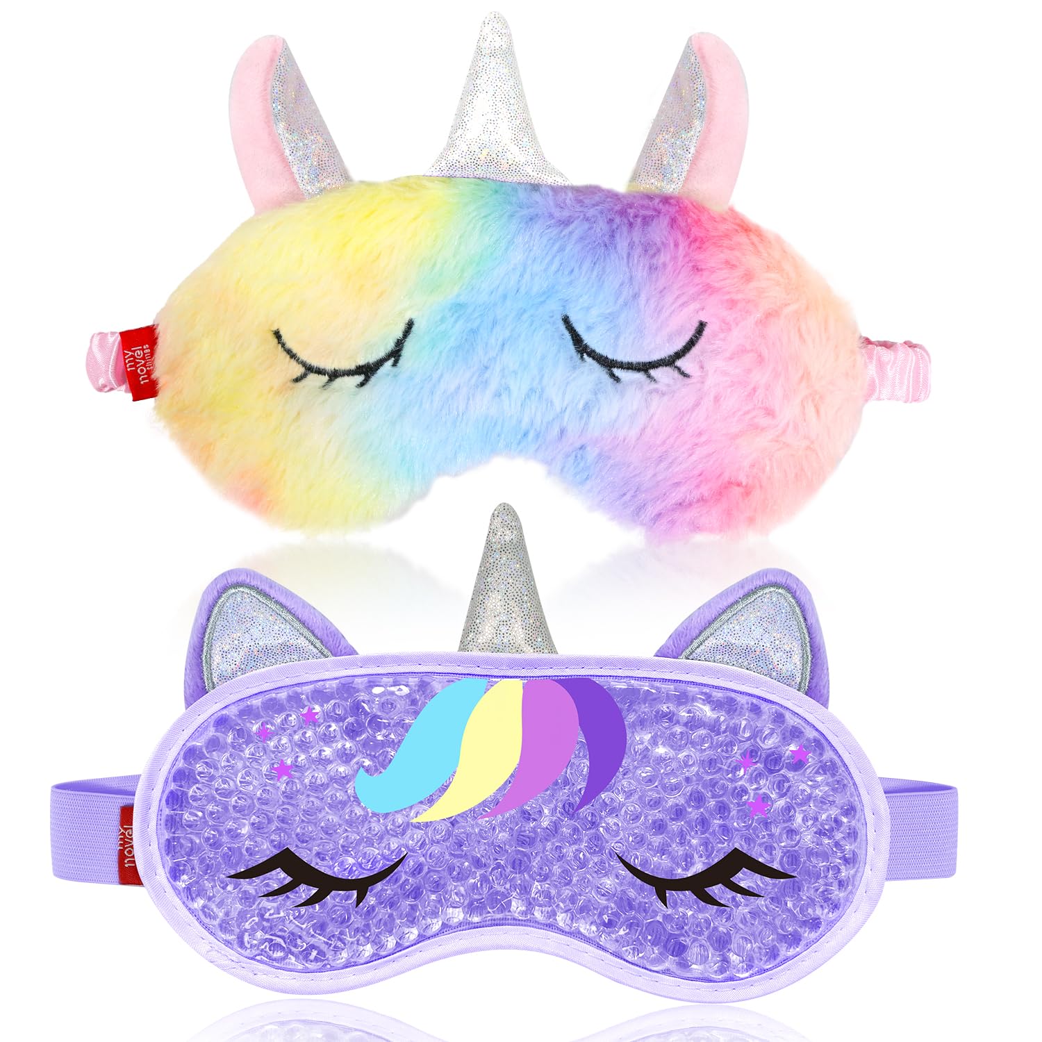 my novel things Cooling Eye Mask and Sleep Mask Cover Rainbow Birthday Cute Gifts Teens Women, Cold Warm Compress for Dry Eyes Spa at Home Travel