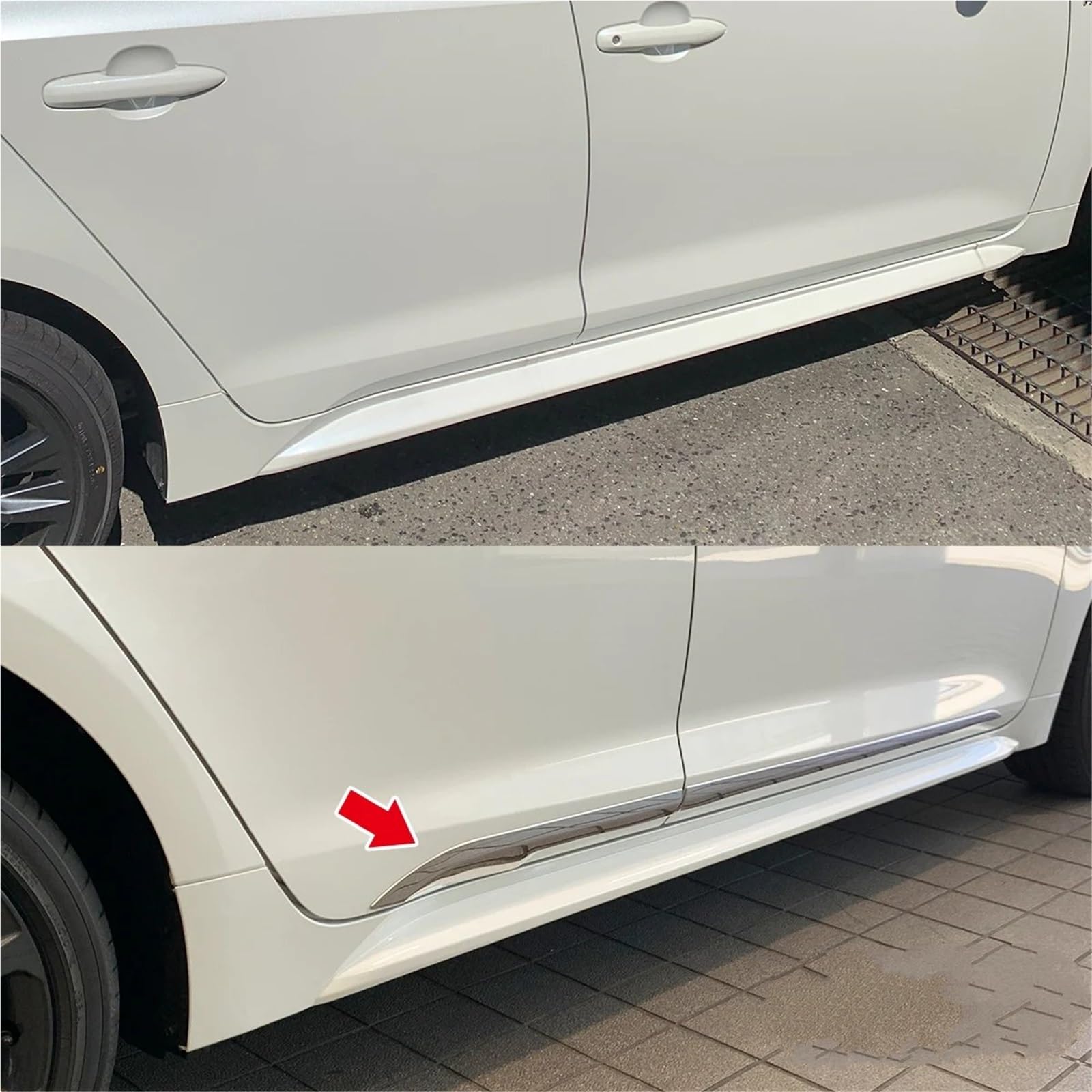 Aufsatz Seitenschweller Auto Körper Garnieren Chrome Side Molding Styling Zubehör Für Corolla 4 Stück Tür Trim Für Toyota Für 210 2019 Auto-Seitenschweller