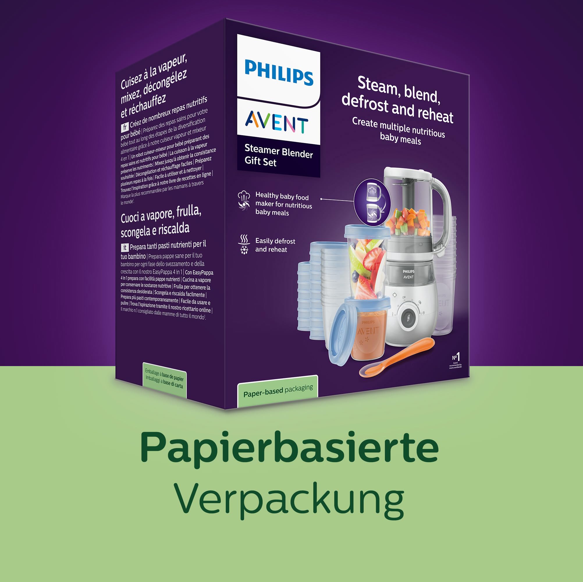 Philips Avent 4-in-1-Babynahrungszubereiter Dampfgarer Mixer SCF883/20