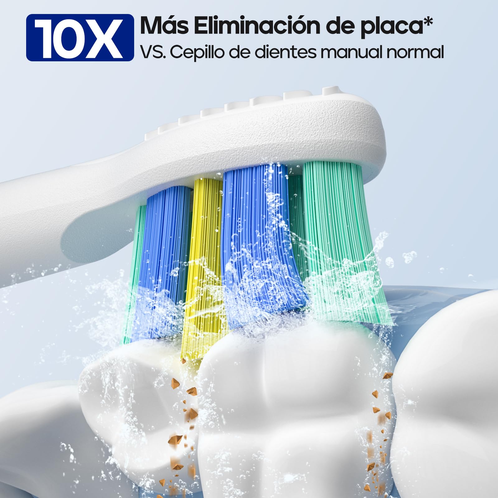 seago cepillo de dientes eléctrico sónico adultos, cepillo electrico con 10 cabezales y diseño ergonómico científico. temporizador, estuche y 60 días de utilización para viaje,Verde