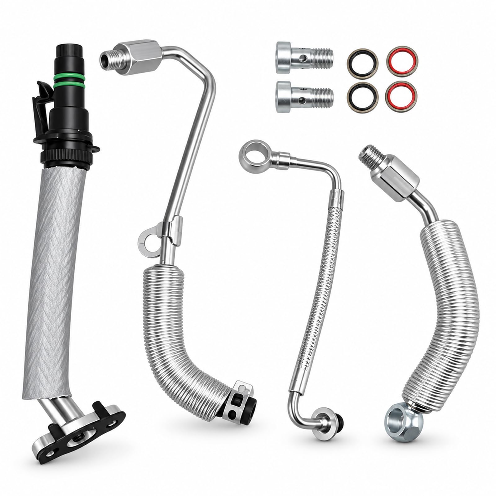 Turbo Oil Return Drain Line &amp; Oil Feed Pipe Hose kits Compatible with Chevy Cruze 2011-2016 Sonic 2012-2020 Trax 2015-2021 Buick Encore 2013-2021 1.4L Engine Replace#: 55587854 55592600 55568031
