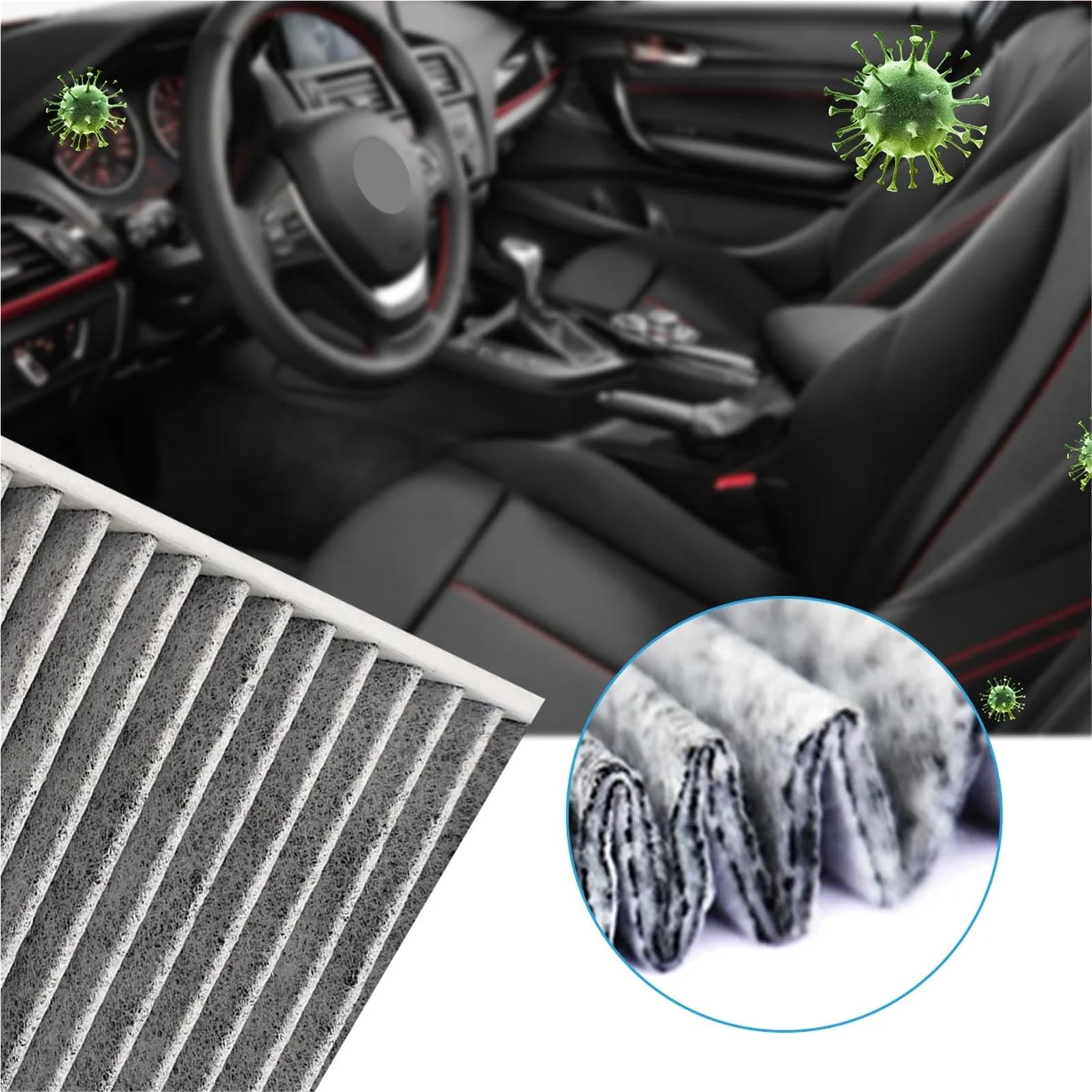 Filtro de habitáculo Filtro de aire de cabina de coche, polen, gases de escape, reemplazo de accesorios, apto para Mazda CX-9 2016-2023 CF12157 871390E040(5pcs)