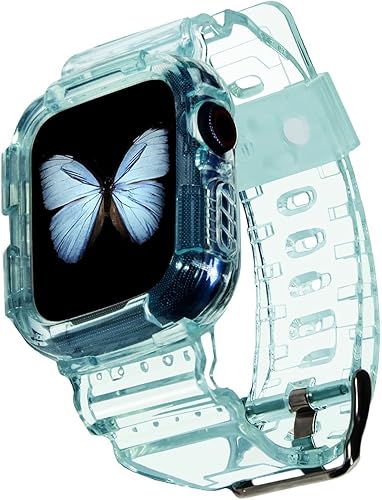 Miniatura 6 de Blingbrione Funda con correa compatible con Apple Watch de 1.57, 1.57, 1.57, 1.61, 1.65, 1.73 y 1.73 pulgadas correa de silicona de TPU suave con