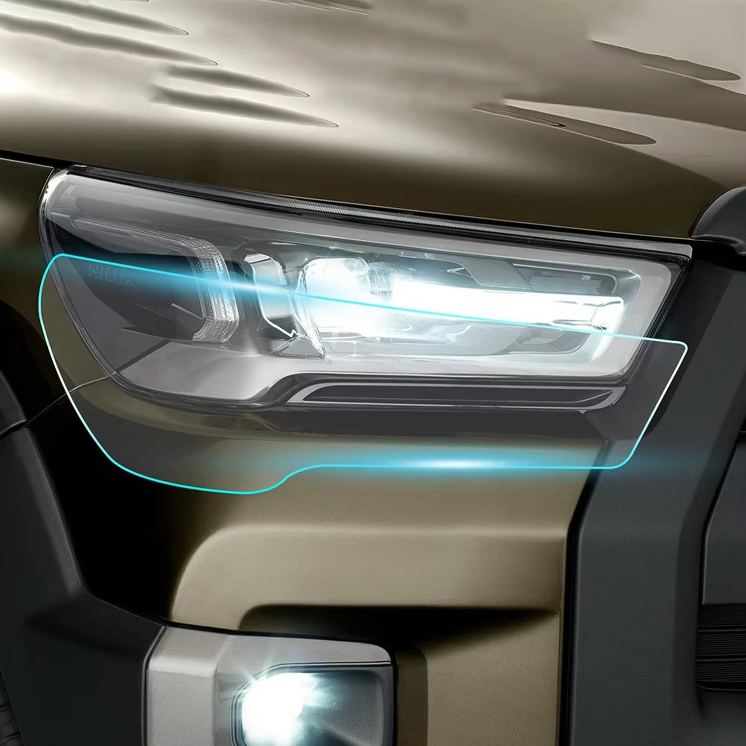 Film de phare transparent en TPU Toyota Hilux protection pour sorties tout-terrain