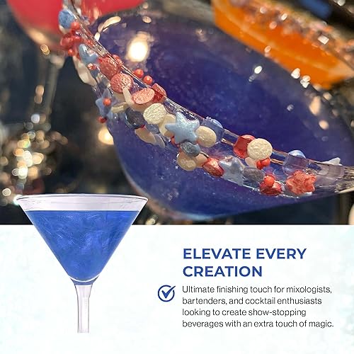 Miniatura 9 de Snowy River Purpurina comestible de cóctel turquesa, totalmente natural para cócteles, margaritas, purpurina de vino, purpurina de cerveza,