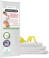 ABABY REFRESH Custom Size Bassinet & Cradle Mattress - Firm Foam, Waterproof Vinyl Cover, Non-Toxic Hypoallergenic, Made in USA