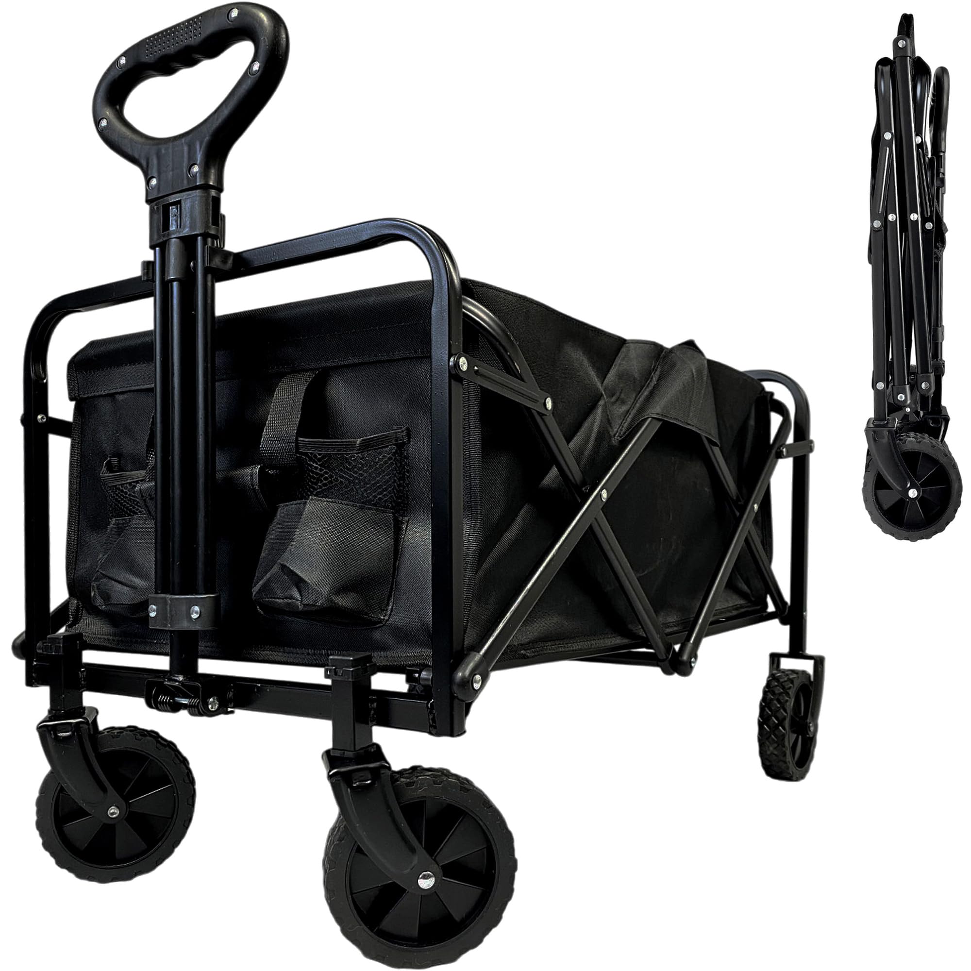 RYDR 70L Folding Trolley on Wheels, Portable Camping Cart, Collapsible Festival Wagon, Foldable Trolly for Outdoor | Garden | Picnic | Shopping | Beach | Fishing