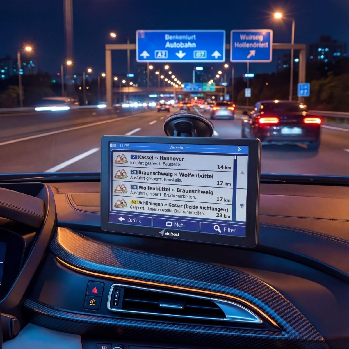 Elebest 90T Navigationsgerät – 9" Großes Display TMC-Verkehrsfunk LKW - Auto - Wohnmobil Navi