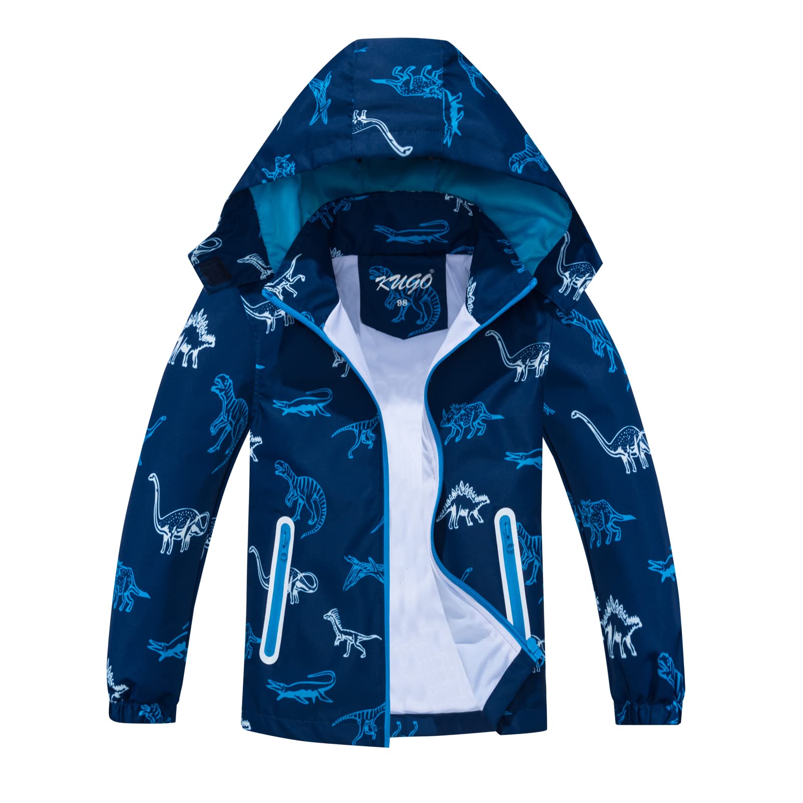 Kinder Regenjacke Jungen Dinosaurier Sommerjacke Wasserdicht Jacke mit Kapuze