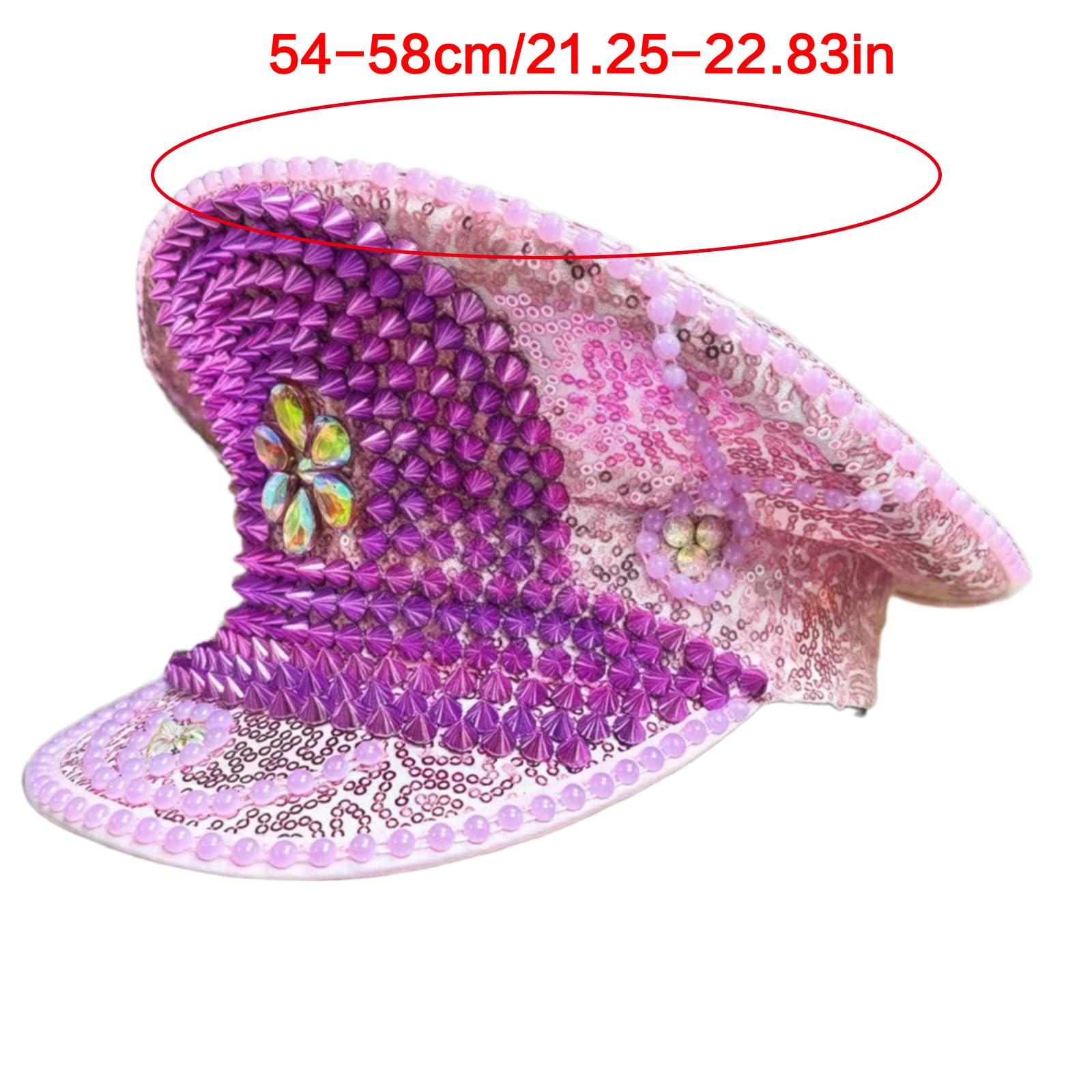 Cappello blu navy con paillettes strass impreziosito cappello alla moda accessorio festival per feste occasioni
