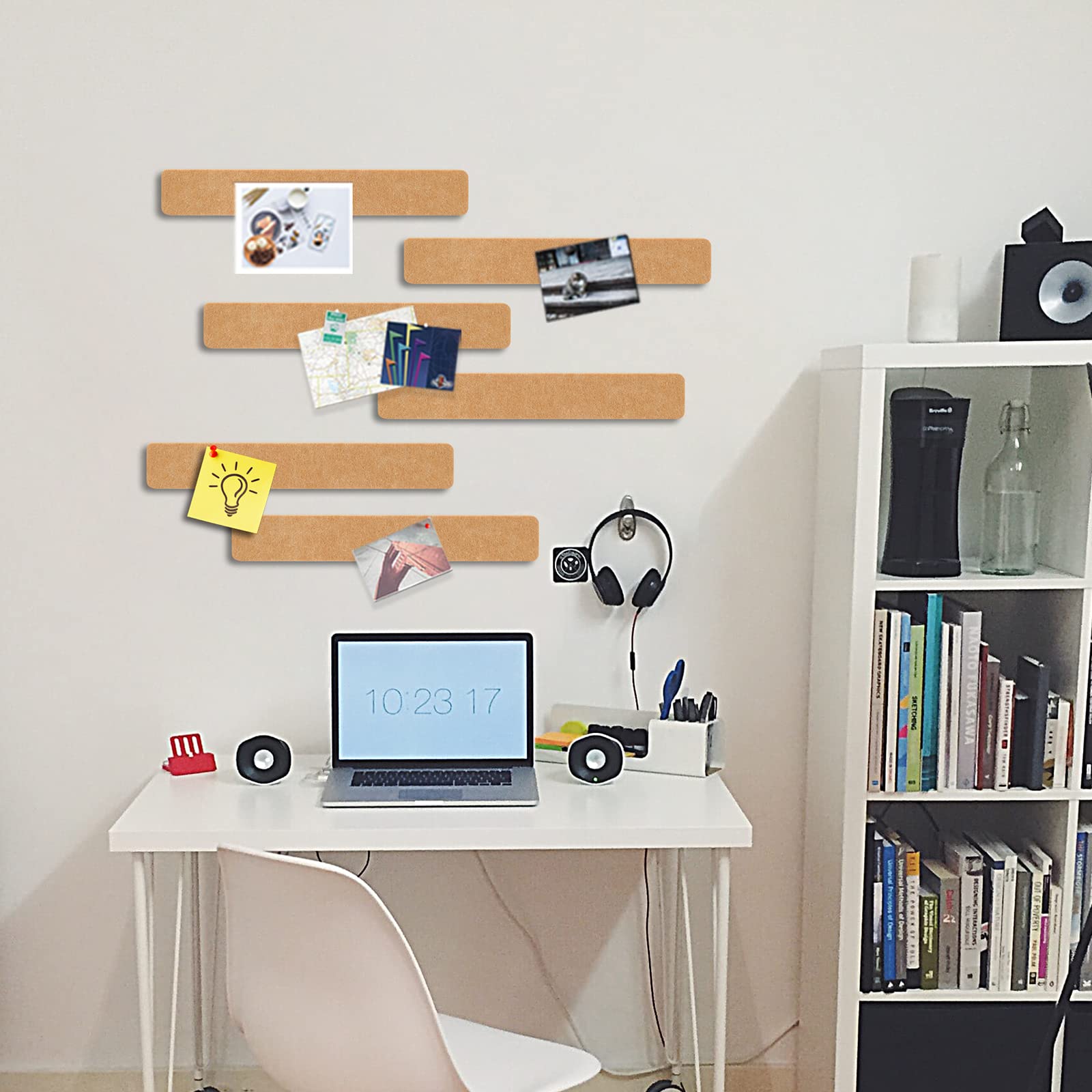 Lavagna In Sughero E Feltro - 8 Strisce Con Puntine Per Foto E Appunti, Casa E Ufficio - Foto 11