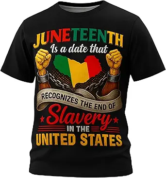 Blissboy Funny Juneteenth T-Shirt Novelty Short Sleeve Crewneck Shirt