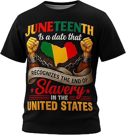 Blissboy Funny Juneteenth T-Shirt Novelty Short Sleeve Crewneck Shirt