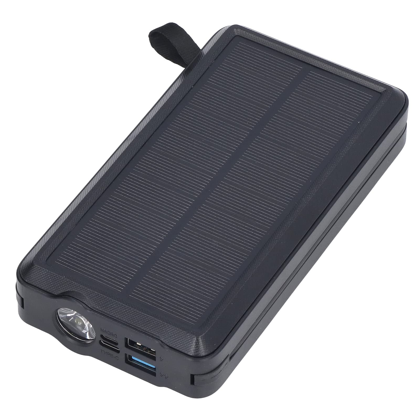 Fafeicy LED Solar Power Bank 30000MAH Przenośna ładowarka z Wbudowanymi 4 Kablami Monokrystaliczny Panel do Pieszych Wędrówek na świeżym Powietrzu