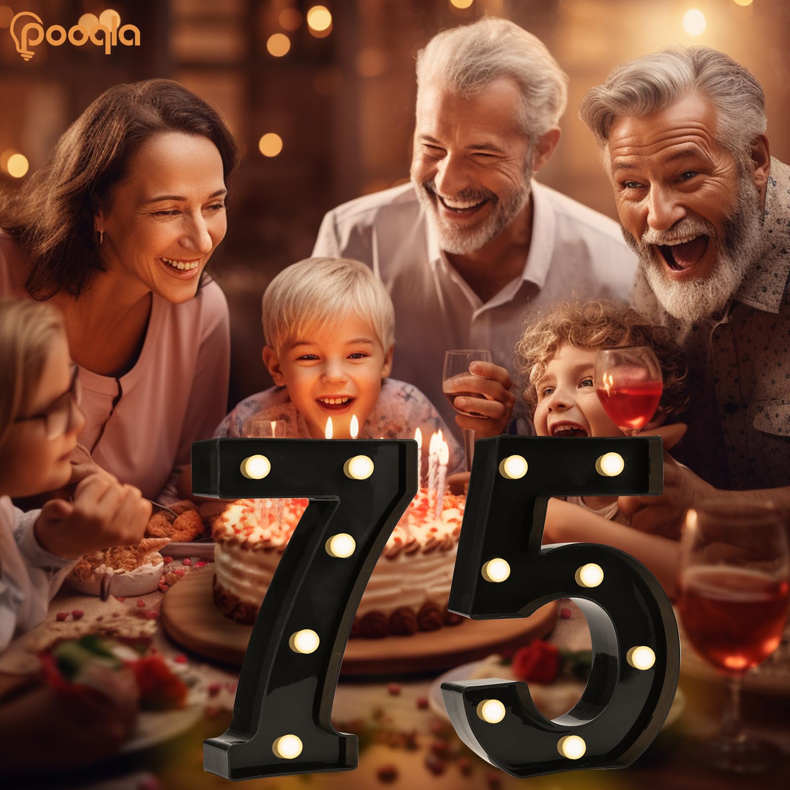 Snapklik.com : Decorative Led Light Up Number Letters, Black Plastic ...