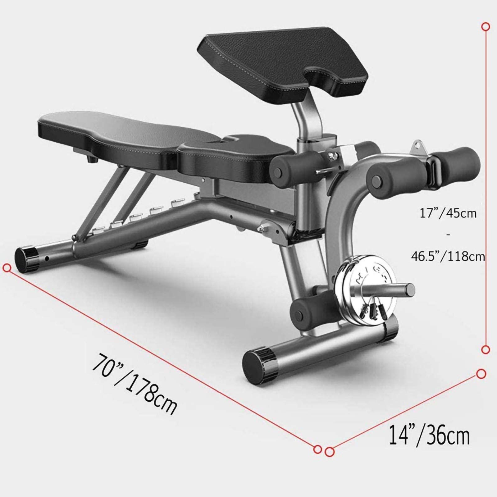 MObyat Panca Pesi Pieghevole,Panca per Sollevamento Pesi, Sgabello con Manubri Regolabile, Panca per Allenamento Pieghevole, per Sollevamento Pesi in Palestra per Allenamento A Casa, Carico Massimo