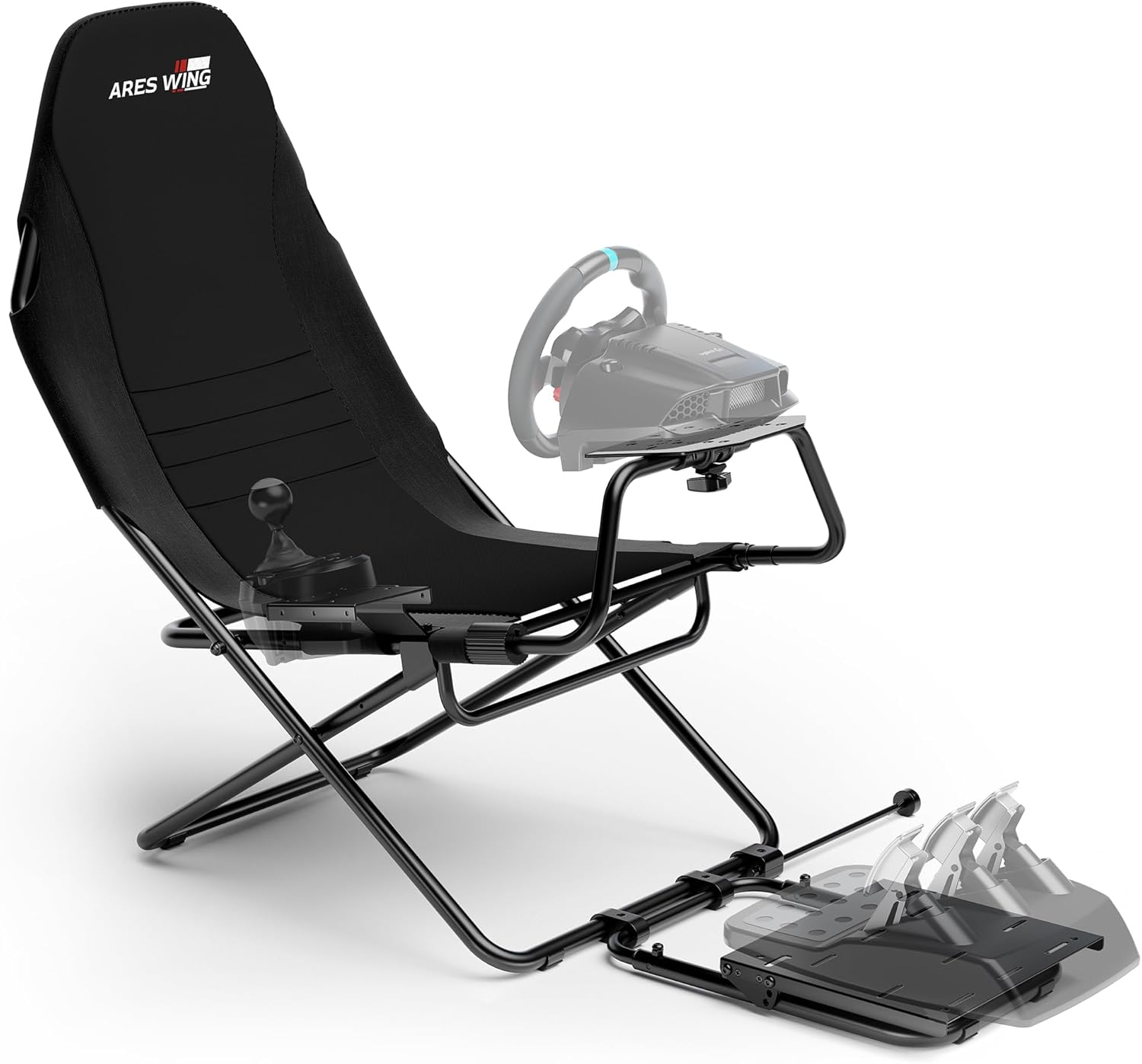 ARES WING Foldable Racing Simulator Cockpit, Racing Wheel Stand with Seat, Formula and GT Sim Driving Simulator Compatible with Fanatec, Thrustmaster, Logitech, Moza Games on PS5, PS4, Xbox and PC