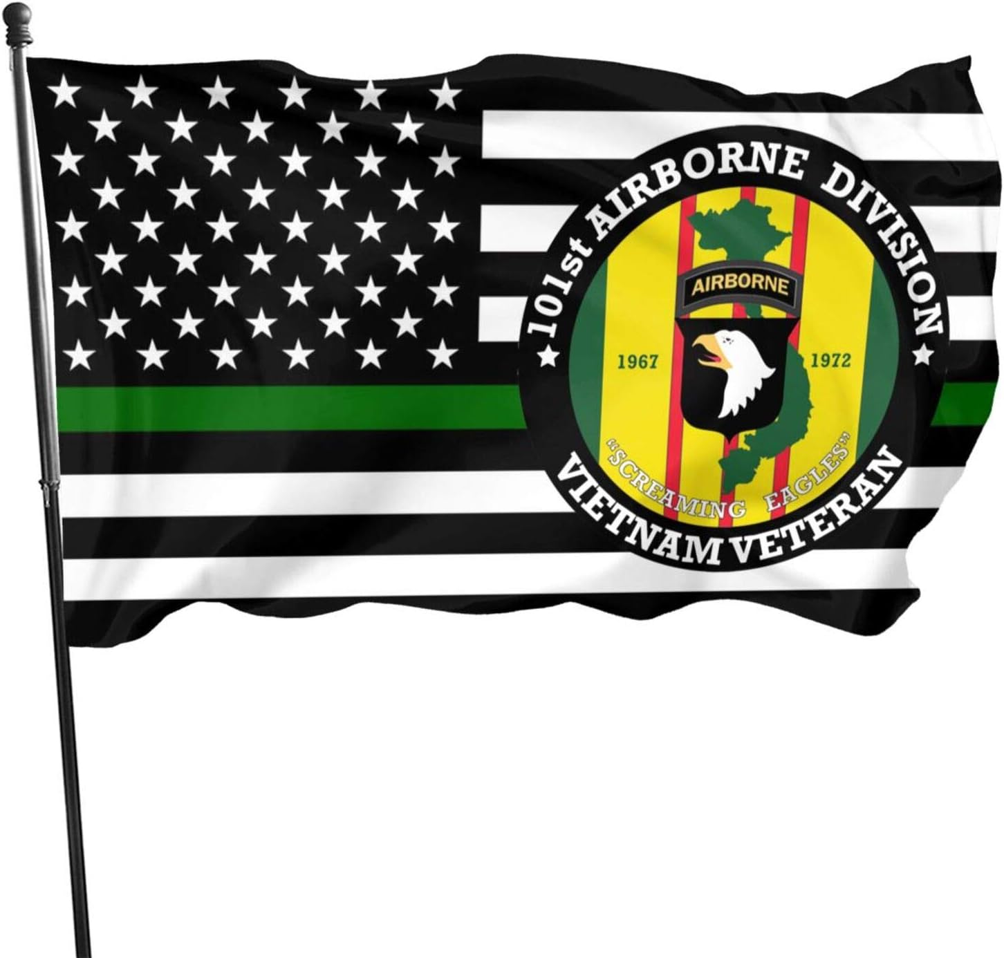 HOCLOCE 101st Airborne Division Vietnam Veteran Flag 3x5 FT Banner, Yard Flags 3 X 5 in Indoor&Outdoor Decorative Home Fall Flags Holiday Decor : Patio, Lawn & Garden