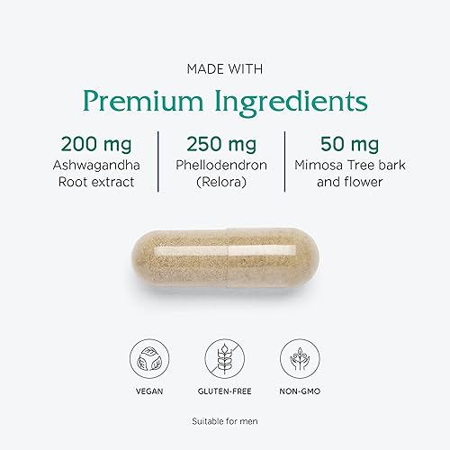 Miniatura 4 de Vitanica Alivio del cortisol, suplemento de control de cortisol, vegano, 60 cápsulas formuladas por el Dr