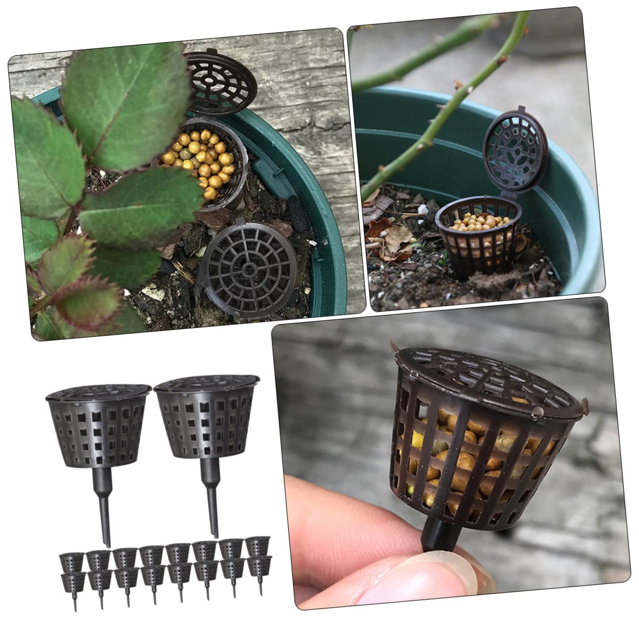 Toddmomy 150kawałki Sztuk Plastikowych Pojemników Nawóz Do Bonsai z Pokrywą Praktyczne Skrzynki Nawóz Do Roślin Doniczkowych Ochrona Przed Wiatrem i Ptakiem Wysoka Jakość Wykonania