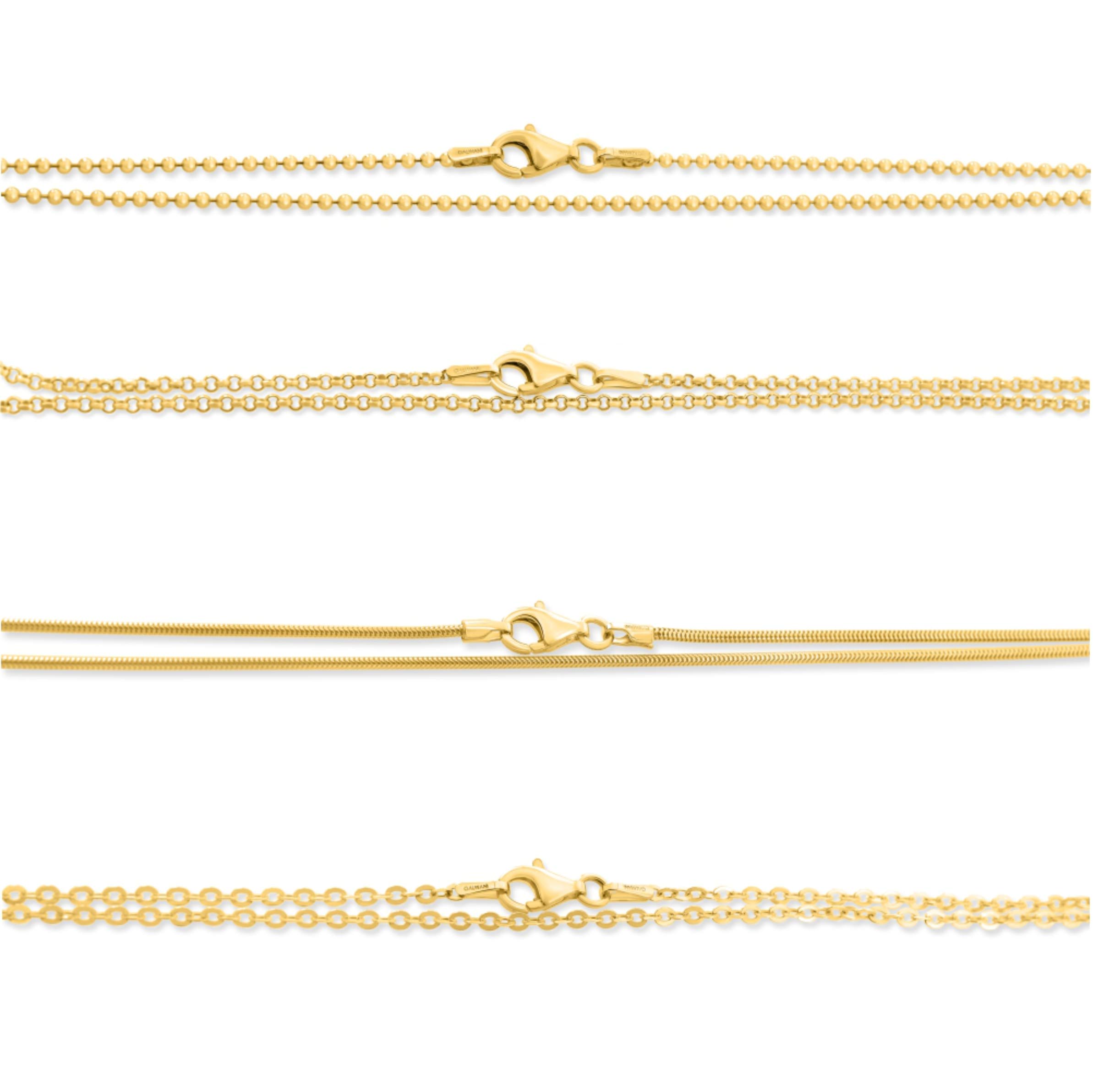 Halskette 70cm Kette aus 925 Sterling Silber vergoldet Kugelkette Erbskette Schlangenkette Ankerkette goldene Kette Gliederkette Kette ohne Anhänger online kaufen Kette Gold