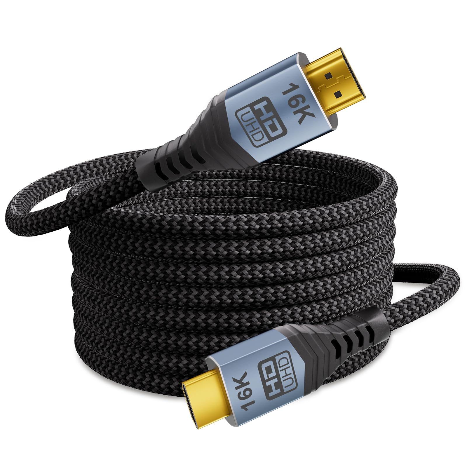 HDMI 2.2 Kabel 5m, 96Gbps Ultra High Speed Hdmi Kabel Unterstützt 16K@60Hz 8K@240Hz 4K@480Hz, eARC, HDR10+, HDCP 2.3, Dolby Vision für PS5, Xbox, Laptop, PC, Soundbar, Fernseher & Monitor