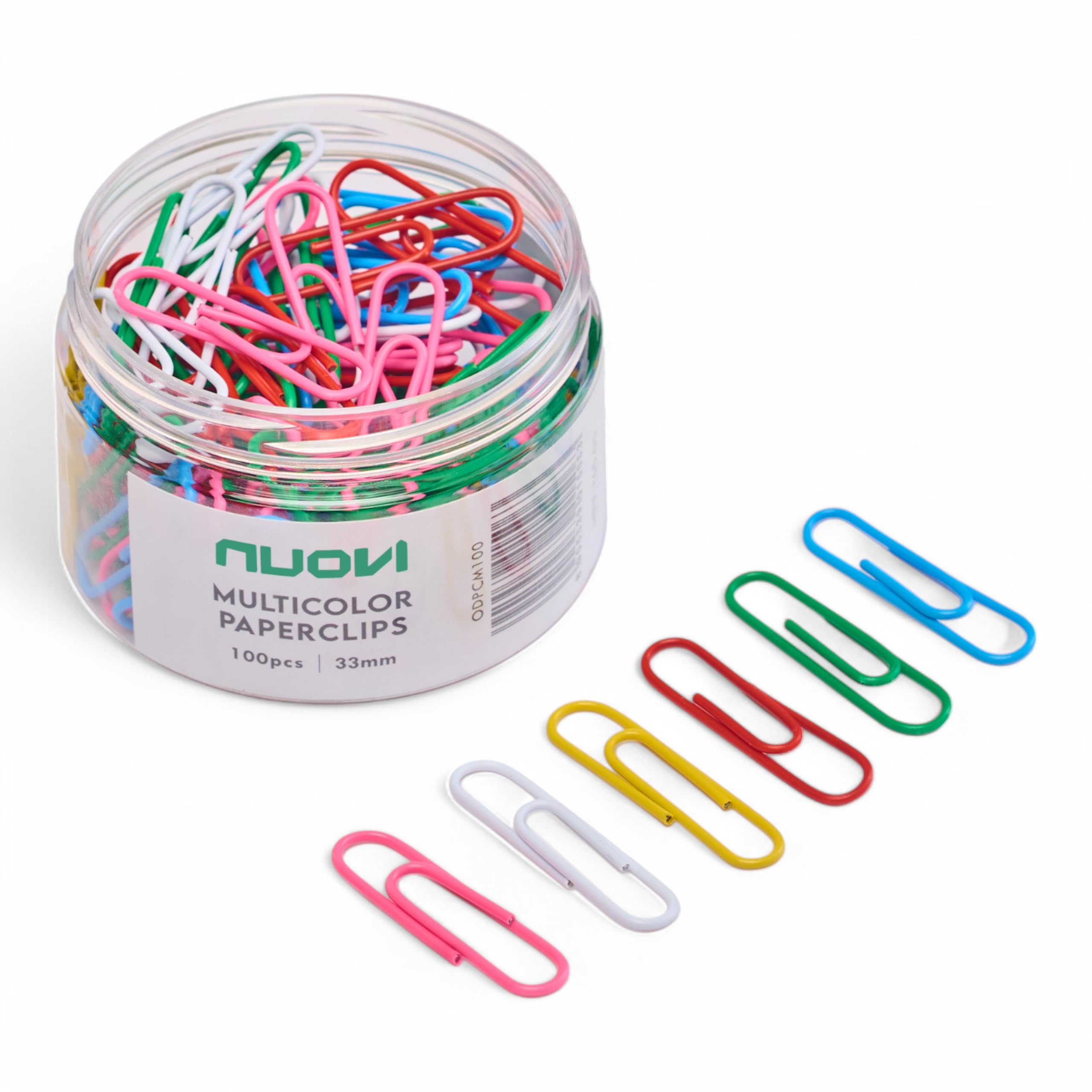Graffette multicolore da 33 mm, 100 clip per scatola, in acciaio inox, antiruggine, perfette per ufficio, scuola e uso quotidiano (confezione da 4)
