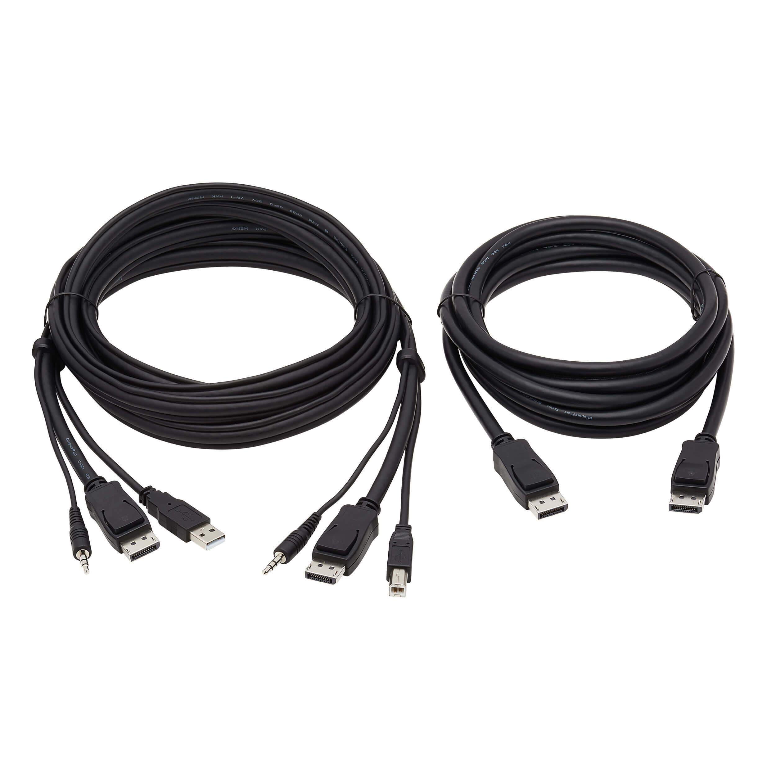 Tripp Lite Dual DisplayPort KVM Cable Kit 4K USB 3.5 mm Audio 3xM/10ft (P783-010-DP)