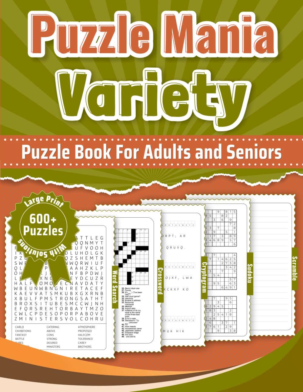 Puzzle Mania Variety Puzzle Book For Adult and Seniors