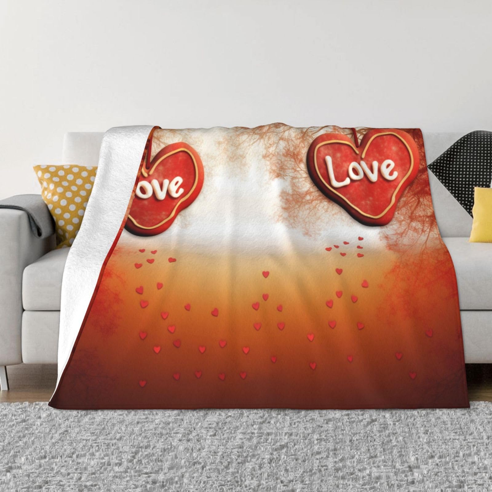 Couverture polaire imprimée romance Love pour soirée cocooning sur le canapé