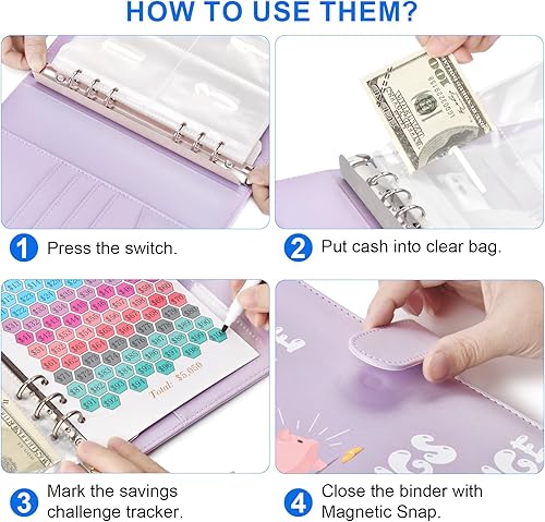 Miniatura 3 de 100 Envelopes Money Saving Challenge, Money Saving Binder, Savings Challenges Book With Envelopes, Cash Envelope Budget Binder Savings Book, 100 Day