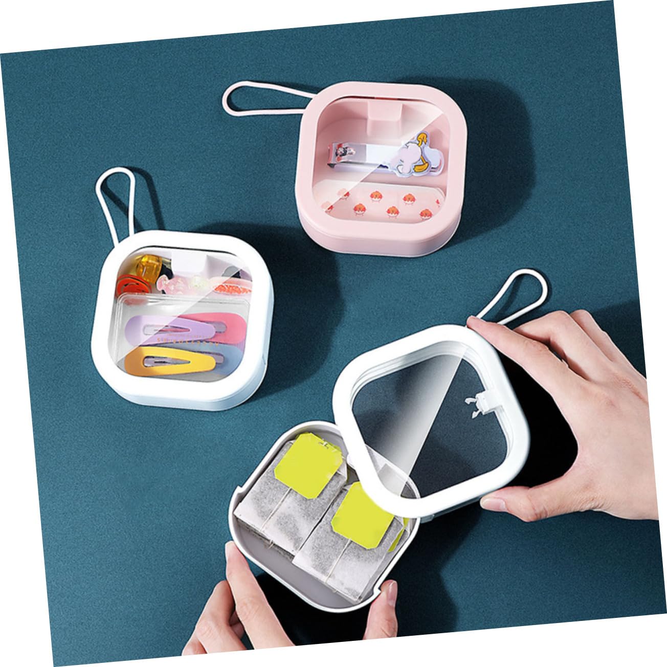 8stücke Haargummi Aufbewahrungsbox Tragbarer Organizer Für Haarbänder Und Schmuck Multifunktionale Aufbewahrungslösung Für Schreibtische Für Und Ohrringe Robust Und Praktisch